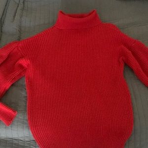 NWT red balloon sleeve sweater